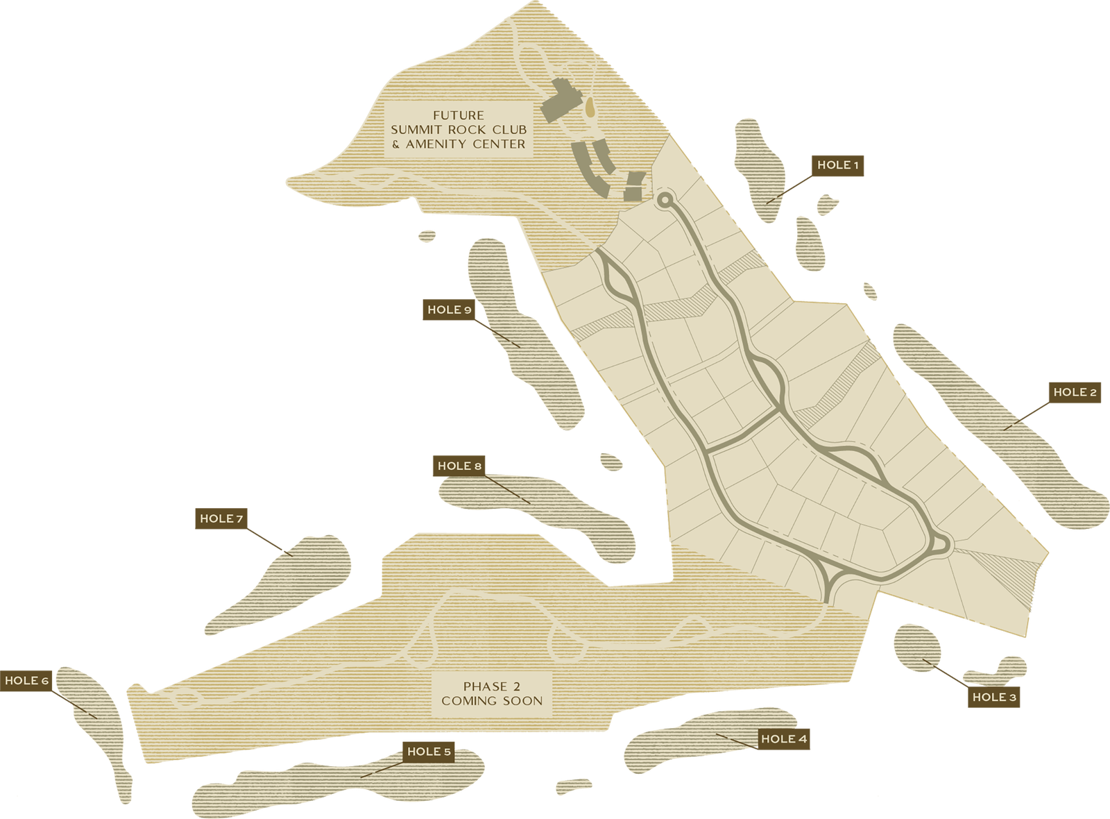 Map of Atten Hill community in Texas, showing Summit Rock Golf Course with exclusive access